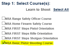 NRA Instructors Course Search - NRA Basic Pistol Shooting Course - 2015